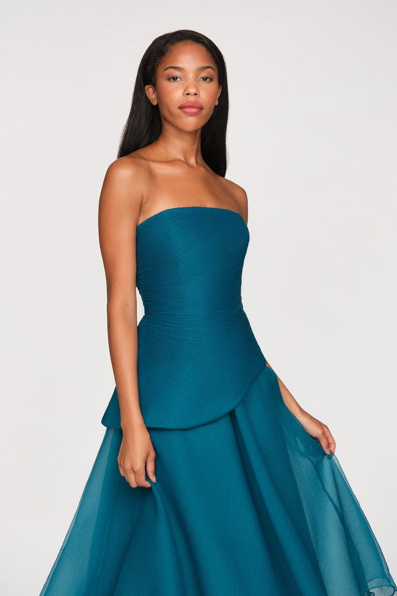 Veda Strapless Midi Dress, Alternate, color, NIGHT SWIM