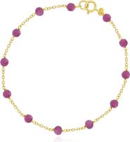 The Lovery Fine Jewelry Ruby Bead Chain Bracelet