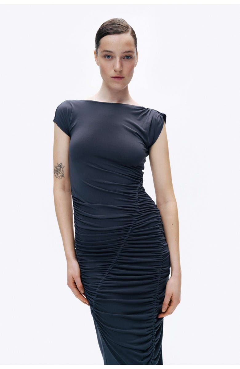 Nocturne Draped Pleated Maxi Dress, Alternate, color, 