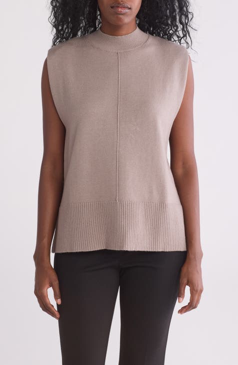 Seamed Sleeveless Sweater