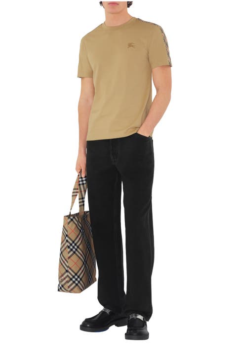 Check Trim Cotton T-shirt