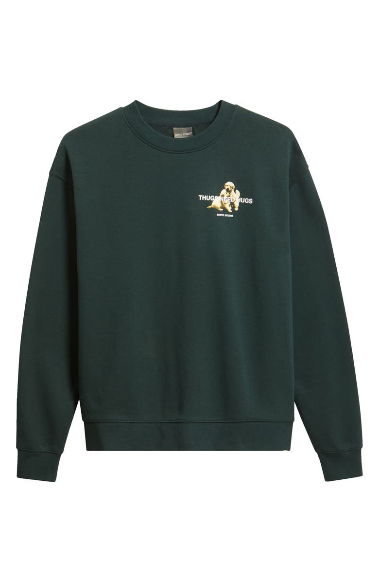 SANTO STUDIO Thugs Need Hugs Graphic Sweatshirt, Alternate, color, Pine