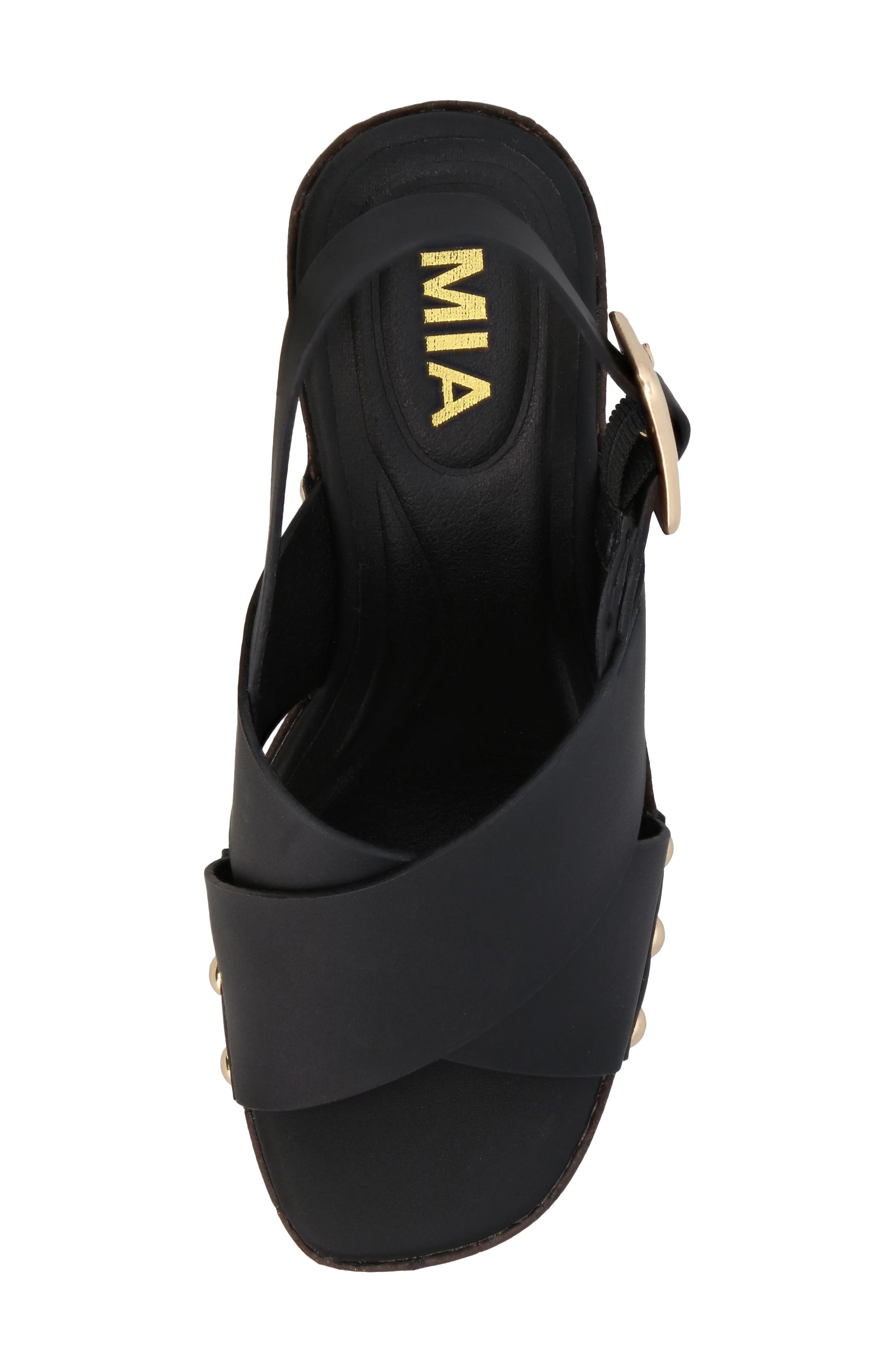 MIA Elleiana Wedge Sandal, Alternate, color, Black