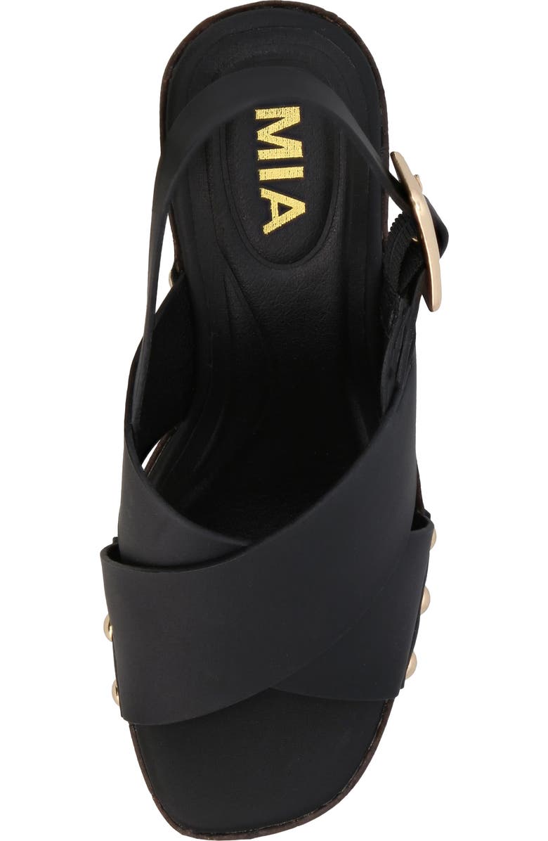 MIA Elleiana Wedge Sandal, Alternate, color, Black
