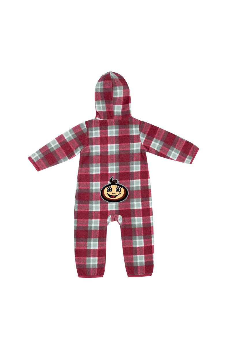 COLOSSEUM Infant Colosseum Scarlet/Gray Ohio State Buckeyes Farays Plaid Full-Zip Hoodie Jumper, Alternate, color, Scarlet