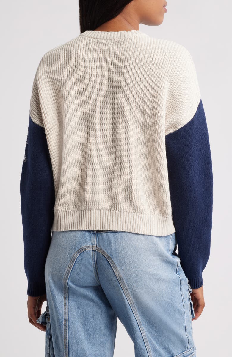 PacSun Summit Colorblock Cotton Sweater, Alternate, color, Peacoat