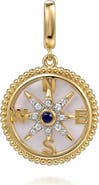 Gabriel & Co. Bujukan Mother-of-Pearl & Diamond Compass Charm