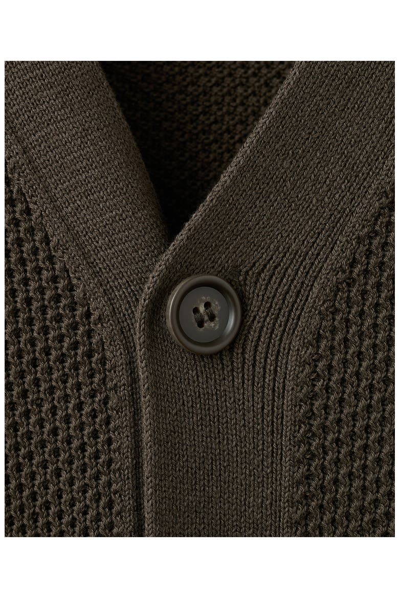 Microstructure Cotton Blend Cardigan, Alternate, color, CHOCOLATE
