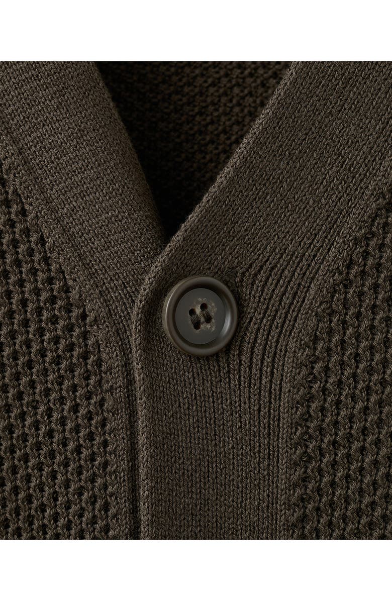 MANGO Microstructure Cotton Blend Cardigan, Alternate, color, Chocolate