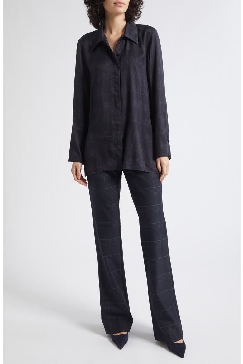 Ballata Point Collar Plaid Shirt, Alternate, color, NAVY