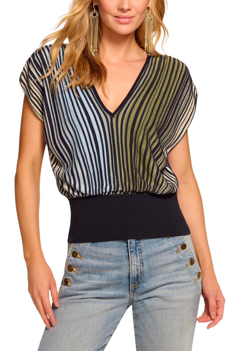 Vanessa Colorblock Dolman Sleeve Top, Main, color, OMBRE STRIPE