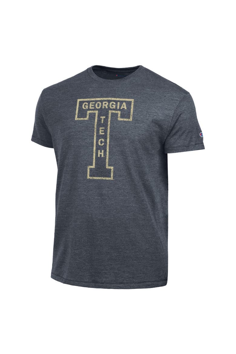 Men's Champion  Navy Georgia Tech Yellow Jackets Vintage Triumph Tri-Blend T-Shirt, Alternate, color, Navy