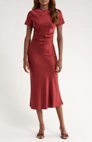 STAUD Marcel Stretch Silk Midi Dress