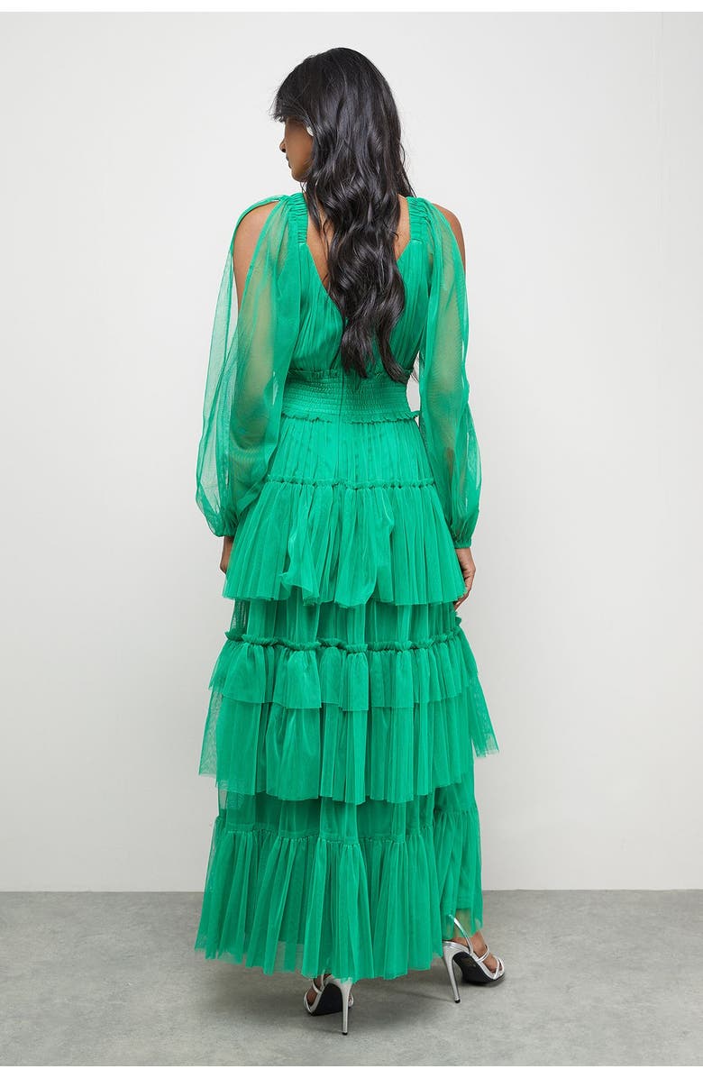 Warehouse Cinched Waist Maxi Dress, Alternate, color, Green