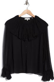 FRAME The Tiered Statement Ruffle Collar Blouse
