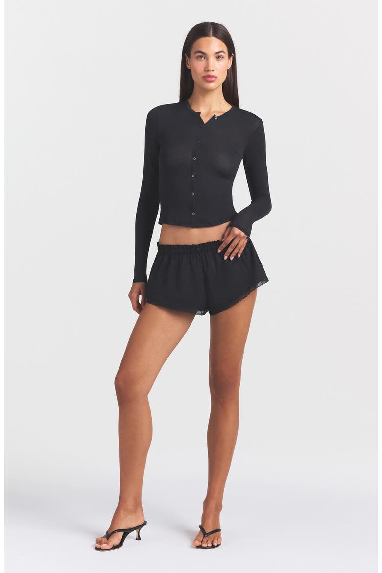 Sheer Modal Blend Cardigan, Alternate, color, ONYX