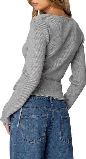 Paden Rib Knit Wrap Top