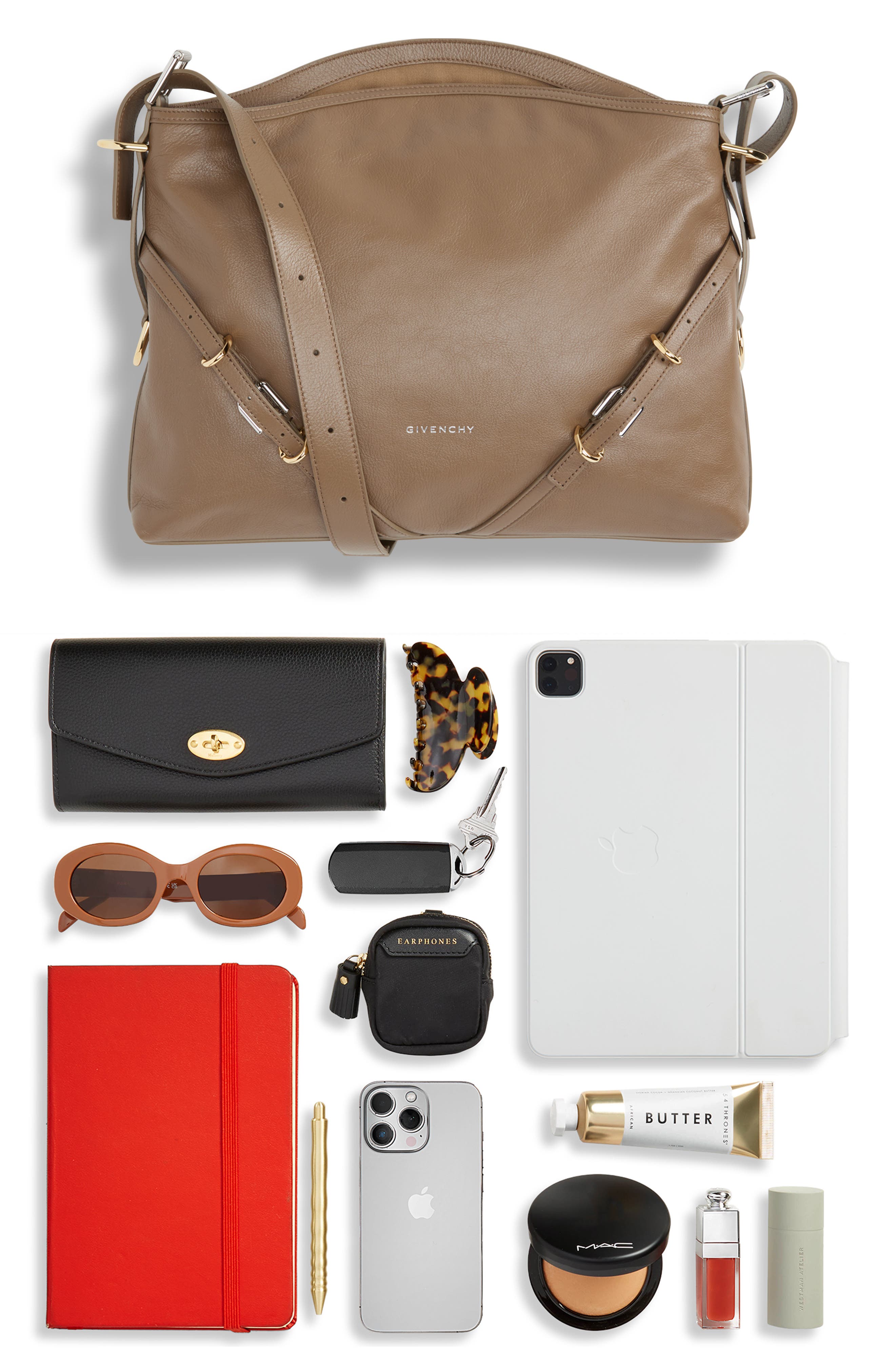 Medium Voyou Leather Hobo, Alternate, color, TAUPE