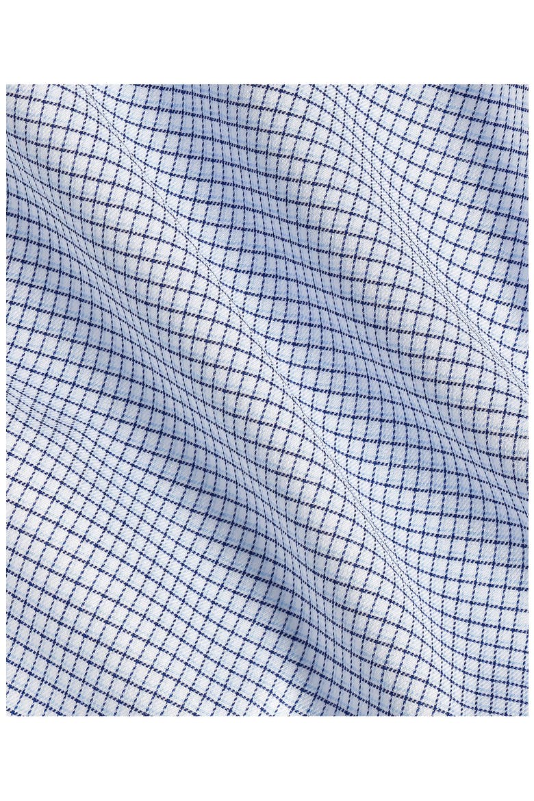 Trim Fit Microcheck Stretch Twill Dress Shirt, Alternate, color, NAVY/ SKY