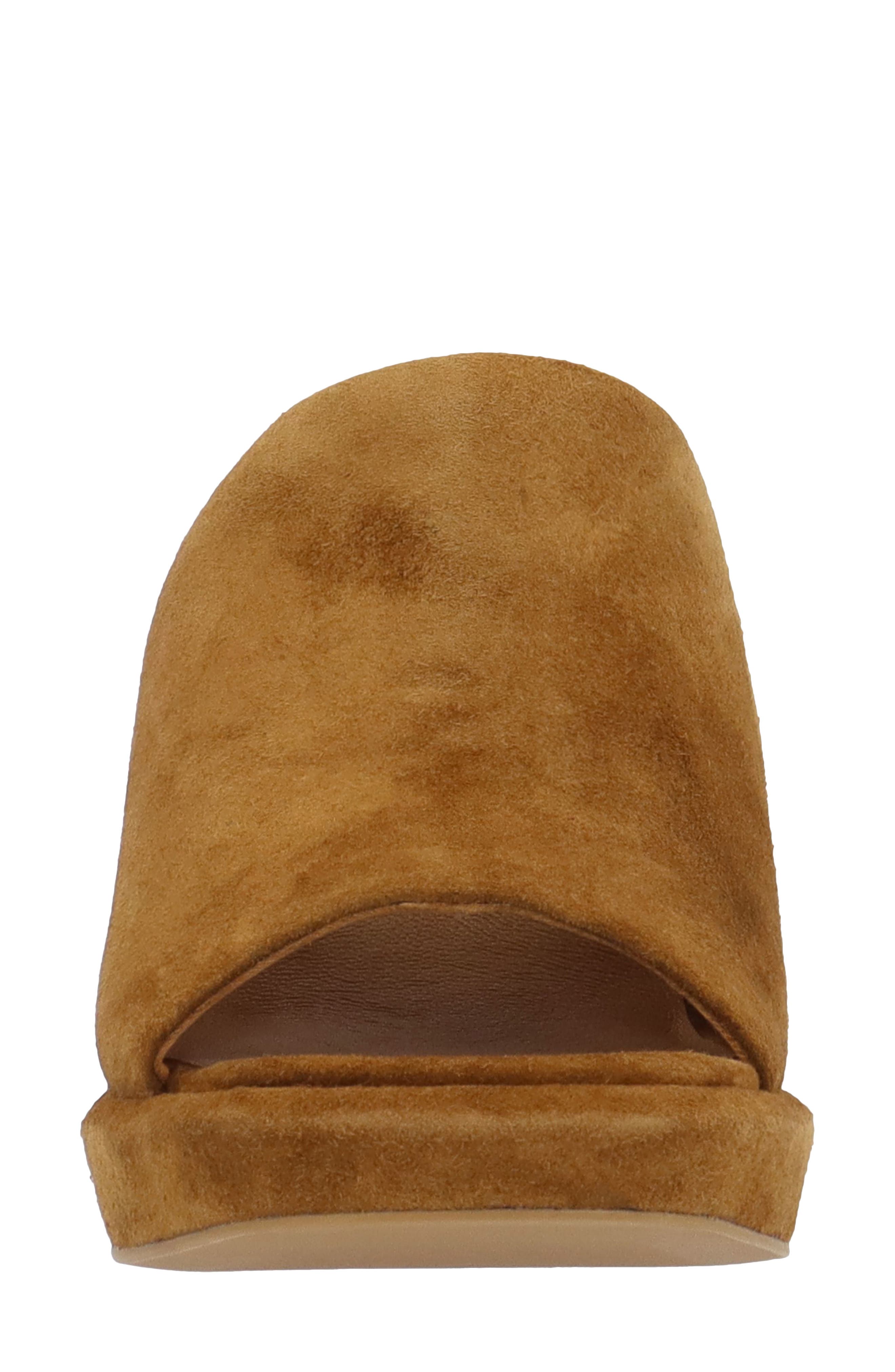 Kashi Leather Peep Toe Mule, Alternate, color, COFFEE
