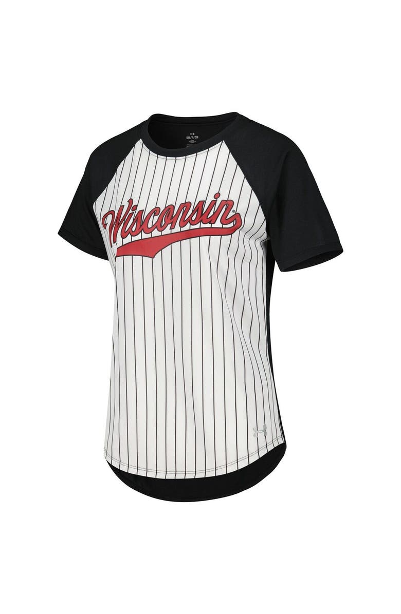 Under Armour Women's Under Armour White Gameday Pinstripe Raglan T-Shirt, Alternate, color, 