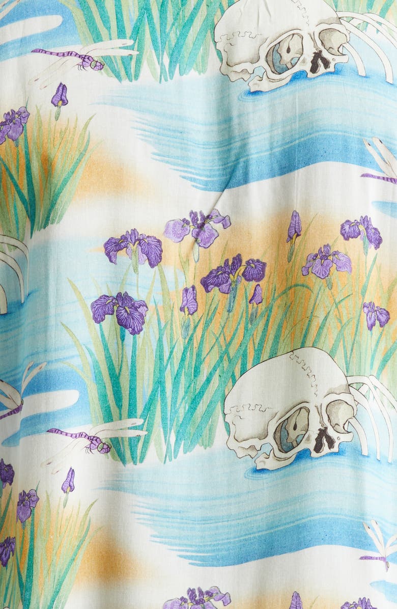 ENDLESS JOY Iris Camp Shirt, Alternate, color, Blue Multi