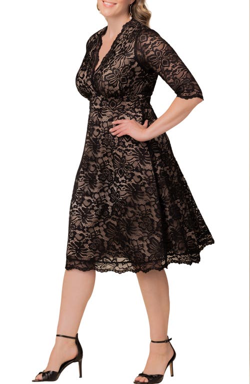 Kiyonna Mademoiselle Lace A-line Dress In Black