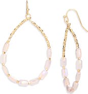 Cara Slim Beaded Drop Earrings