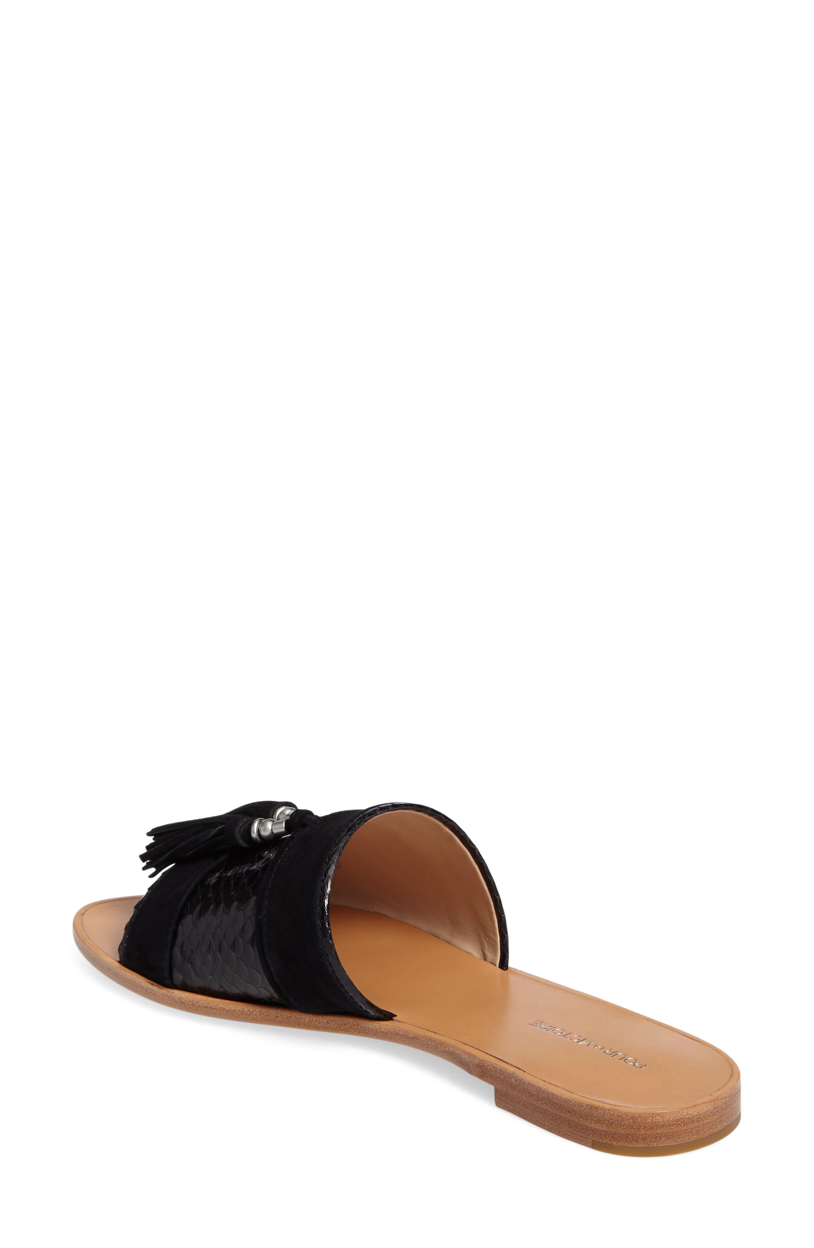 Pour la Victoire Lake Genuine Snakeskin Slide Sandal, Alternate, color, 