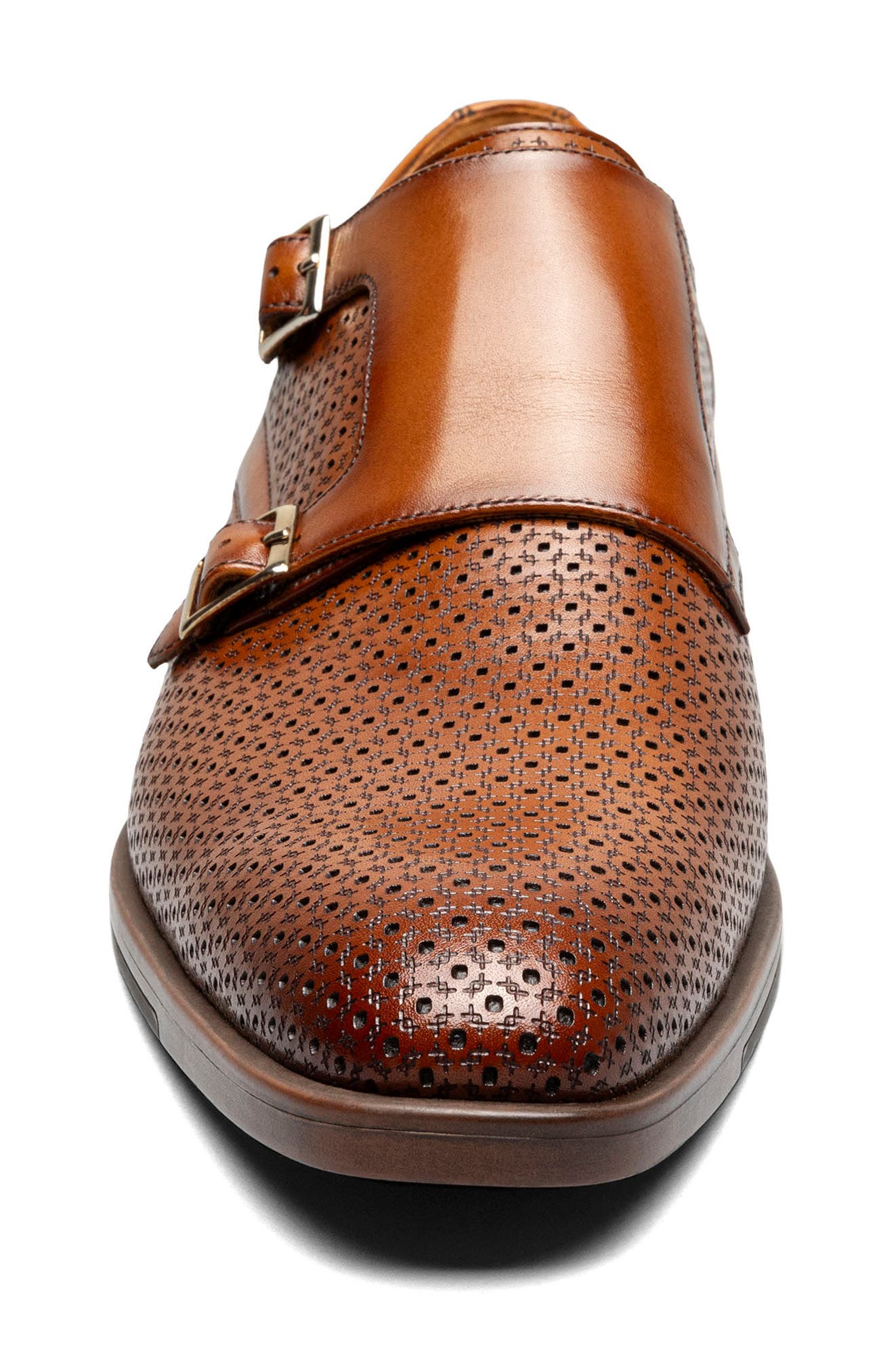 Stacy Adams Arthur Perforated Double Monk Strap Shoe, Alternate, color, 