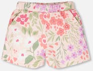 Deux par Deux Straight Cut French Terry Flowers Shorts
