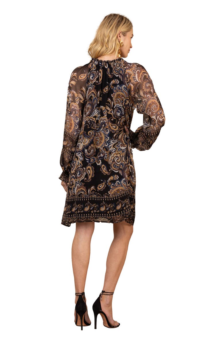 Hale Bob Nancy Silk Dress, Alternate, color, Black