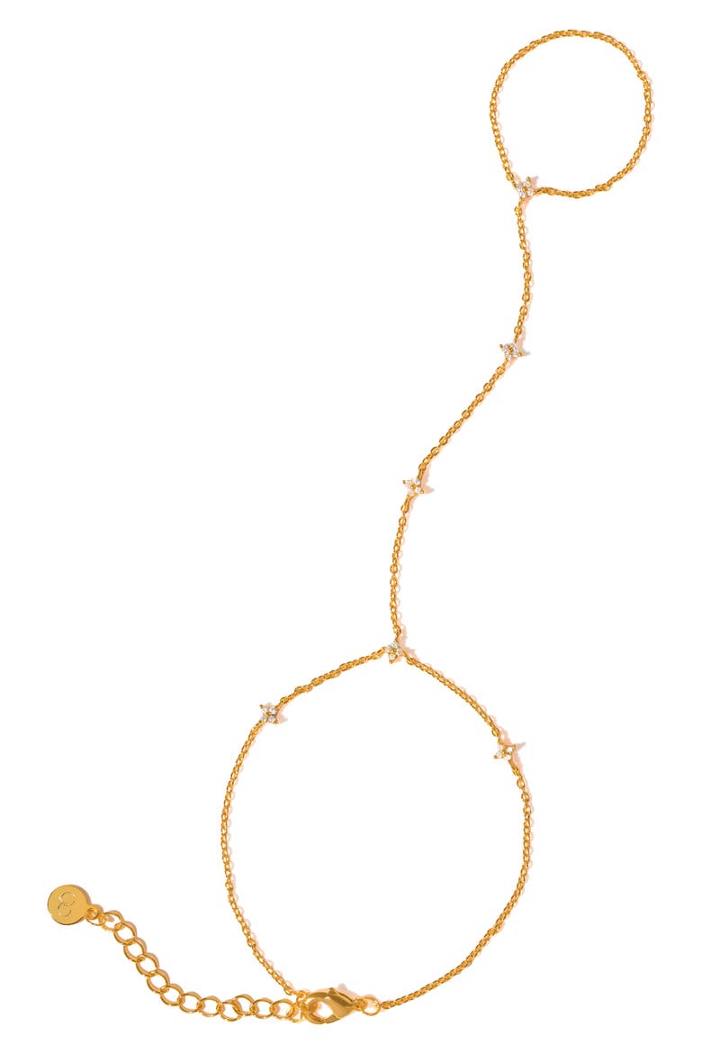 Shimmer Blossom Hand Chain, Main, color, GOLD