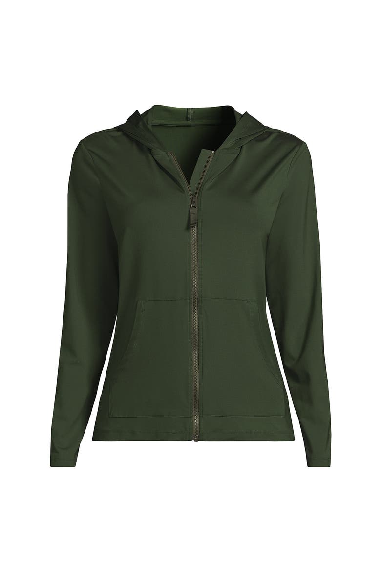 SunShade UPF 50 Hooded Zip Front Rash Guard, Alternate, color, Rich Olive Green