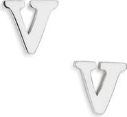 MARLYN SCHIFF Block Letter Initial Stud Earrings