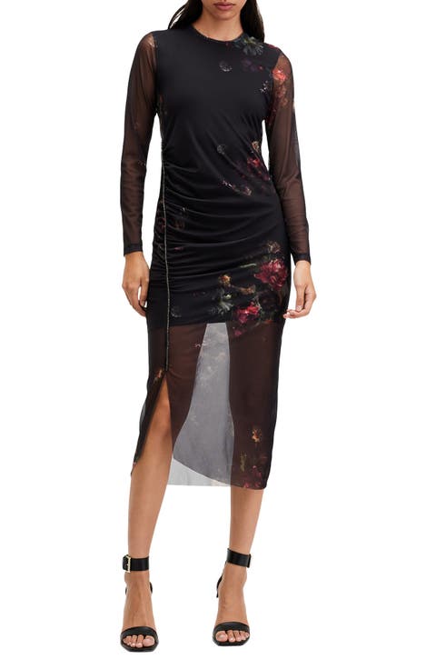 Nora Floral Sparkle Long Sleeve Dress