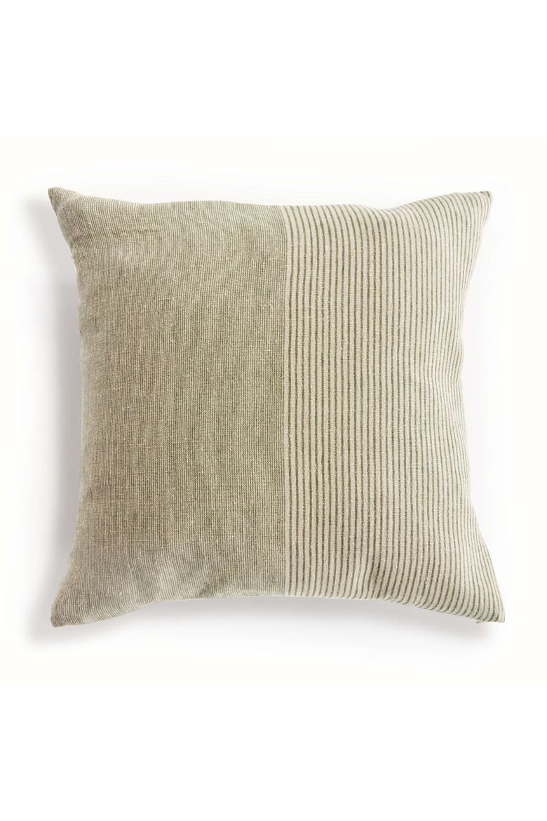 Otis Pinstripe Pillow 24", Main, color, Beige