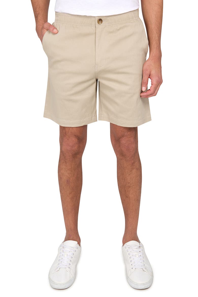 Slim Fit Solid Drawstring Shorts, Main, color, KHAKI