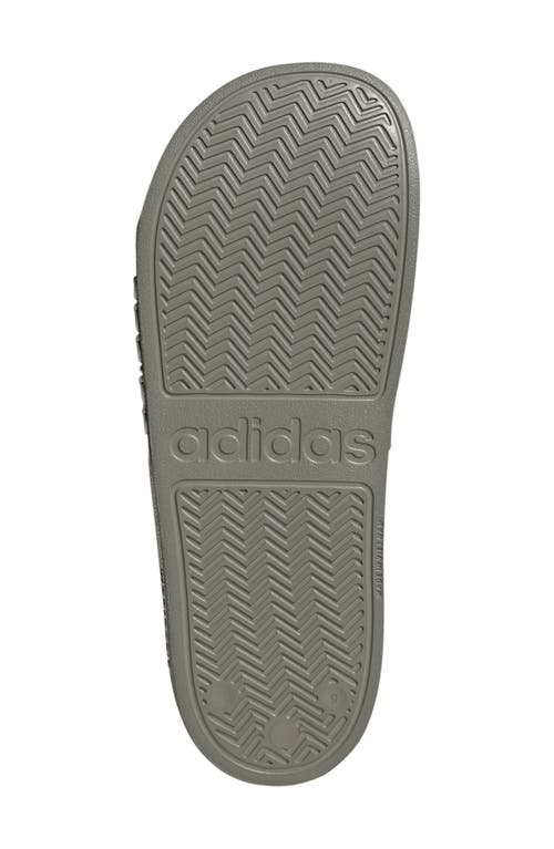 Adidas Originals Adidas Adilette Shower Slide Sandal In Silver Pebble/white