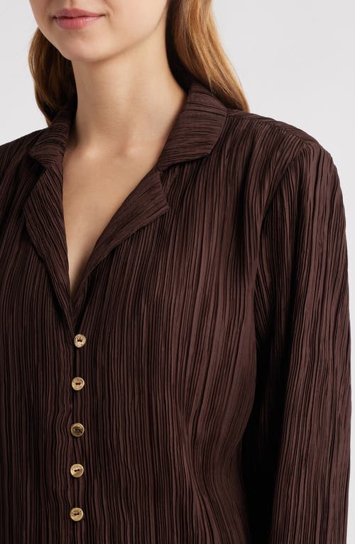 Cult Gaia Textured-finish Blouse In Brown