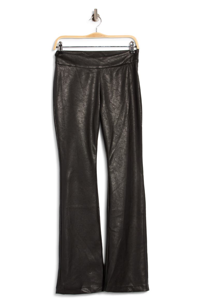 Cologne Faux Leather Bootleg Pants, Main, color, BLACK
