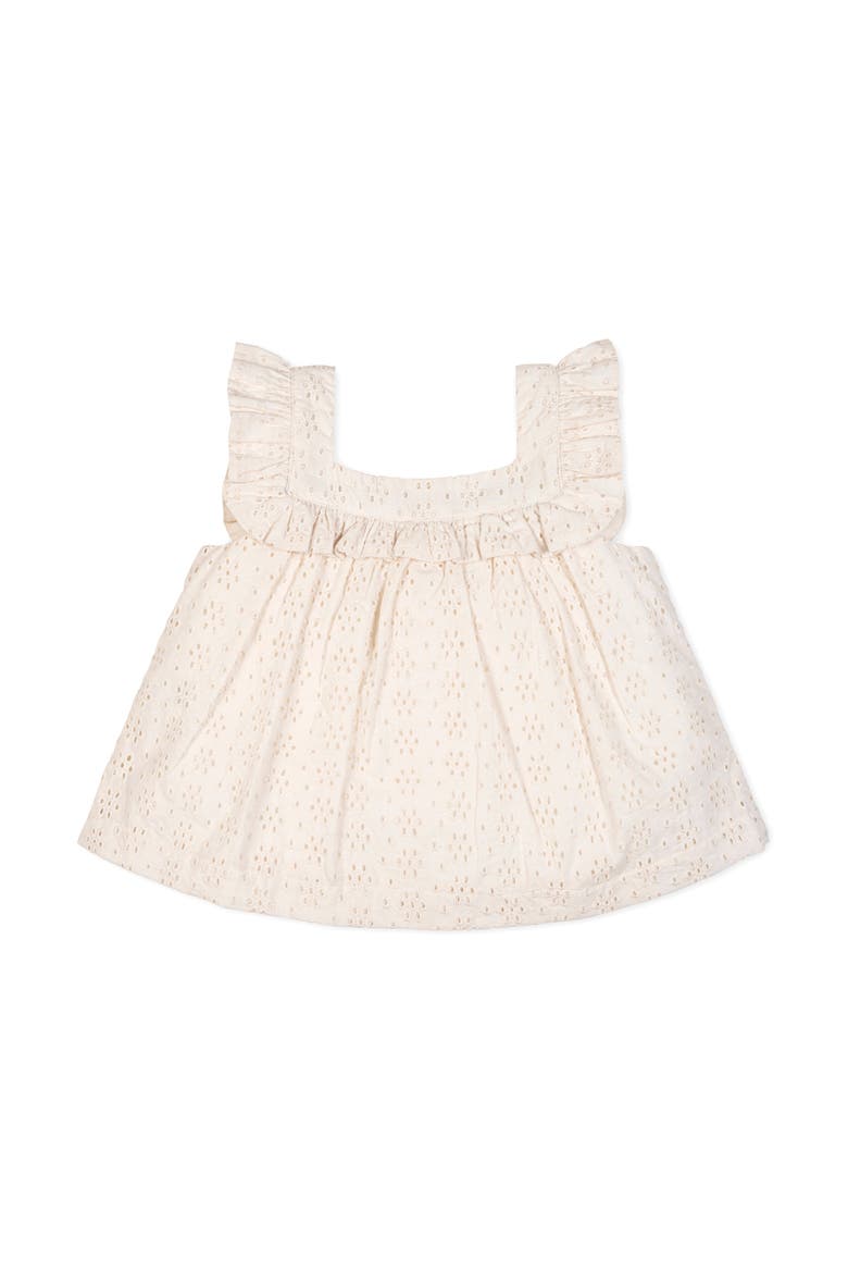 Kids' Organic Eyelet Tank and Short Set, Alternate, color, Natural Eyelet