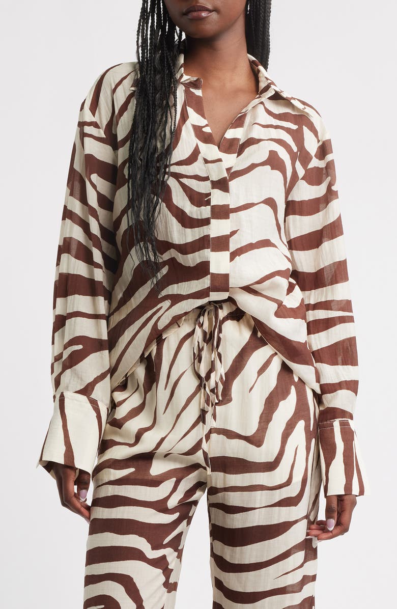 MANGO Koni Shirt, Main, color, Ecru