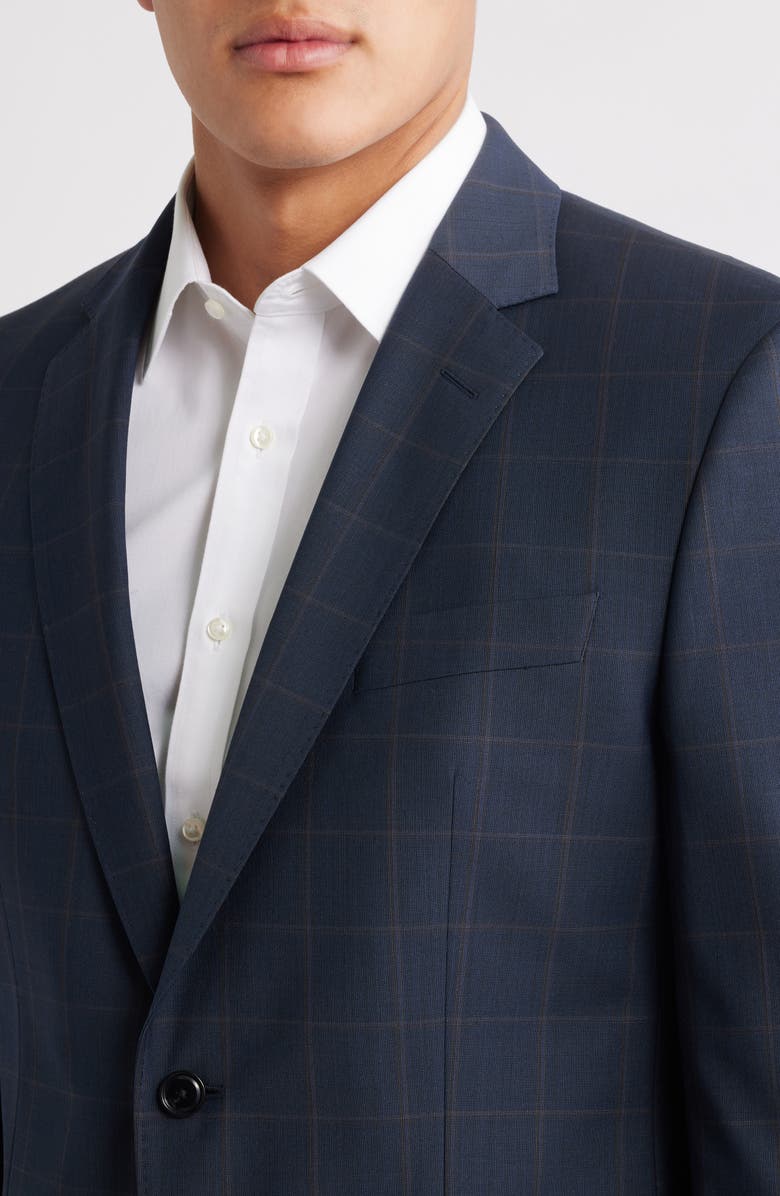 BOSS Huge Windowpane Check Suit, Alternate, color, Dark Blue