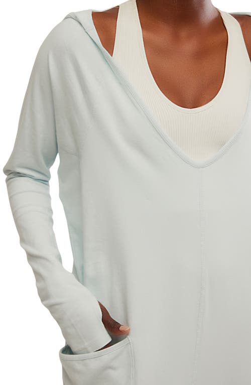 Free People Fp Movement Hot Shot Long Sleeve Stretch Cotton Jumpsuit In Arctic Snow