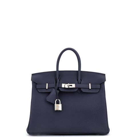Birkin Handbag Blue Togo with Palladium Hardware 25