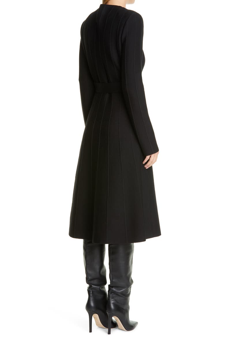 Belted Contour Ottoman Milano Knit Jacket, Alternate, color, CAVIAR