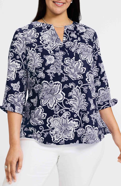 Vena Print Top (Plus)