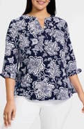 Foxcroft Vena Print Top