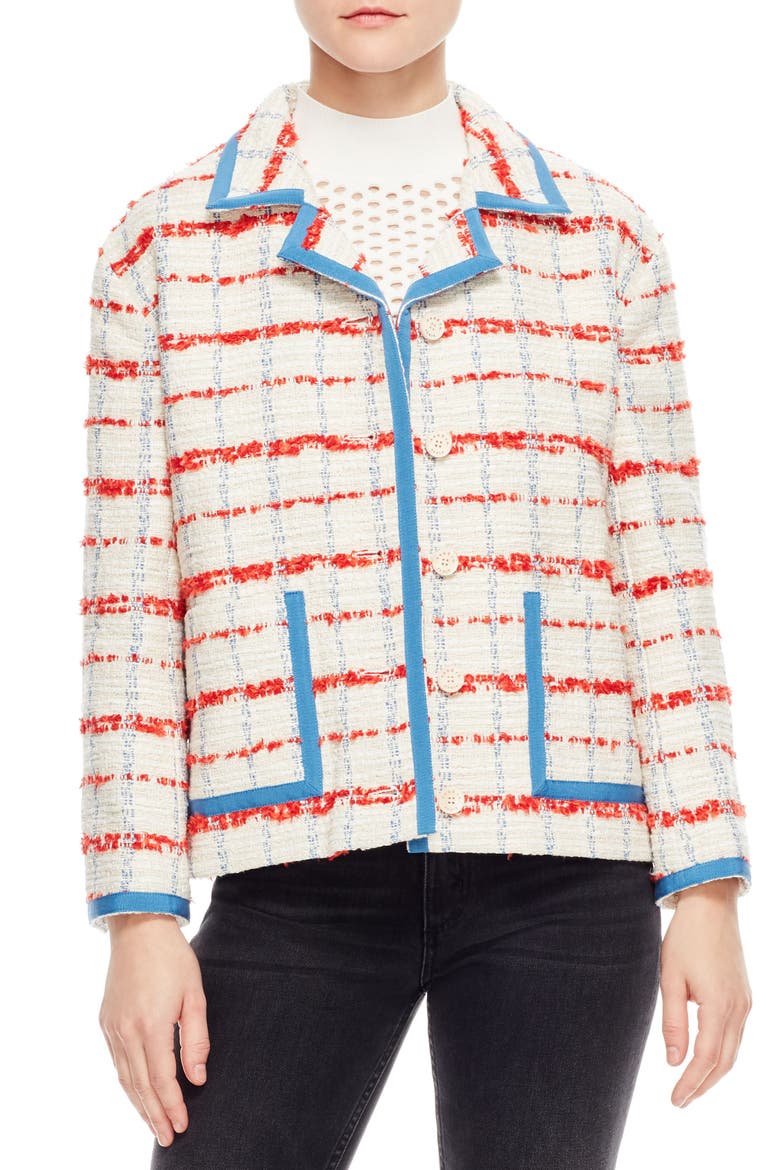 Idaline Tweed Crop Jacket, Main, color, MULTICOLOR